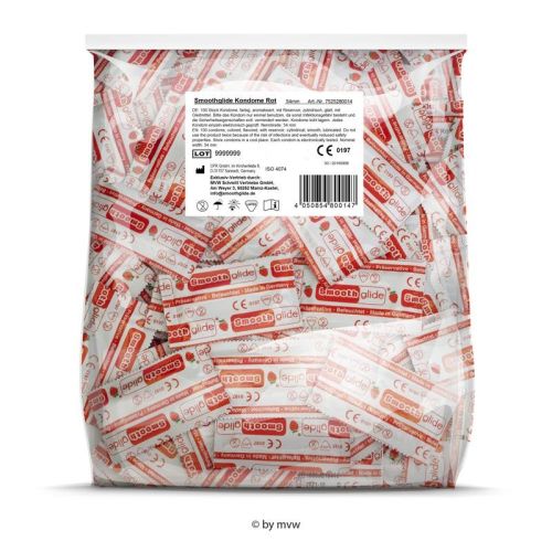 SMOOTHGLIDE Strawberry Preservatives Size 54 Pack of 100