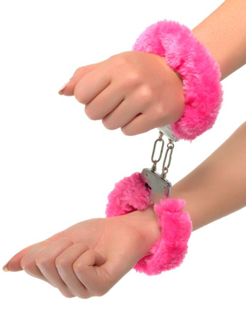 Neon Furry Cuffs - Pink