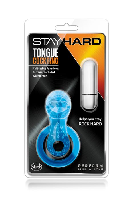 STAY HARD TONGUE COCKRING BLUE