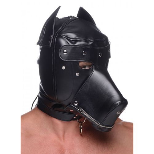 Универсална маска.Muzzled Universal BDSM Hood with Removable Muzzle