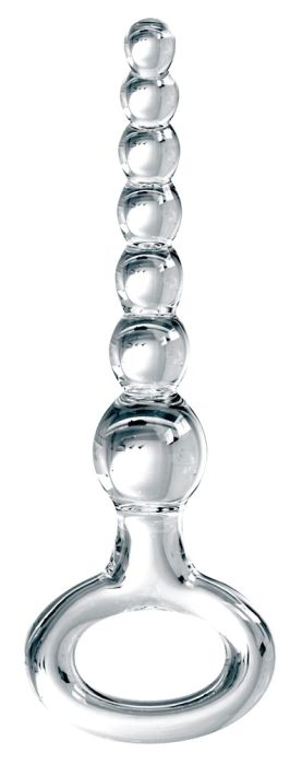 Анална броеница от стъкло с удобна ръкохватка – Icicles №67