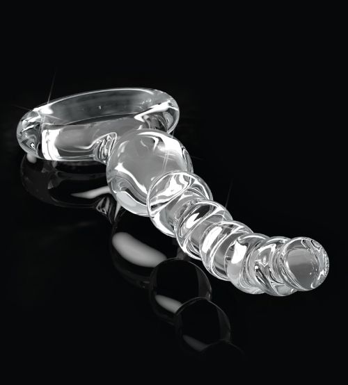 Анална броеница от стъкло с удобна ръкохватка – Icicles №67